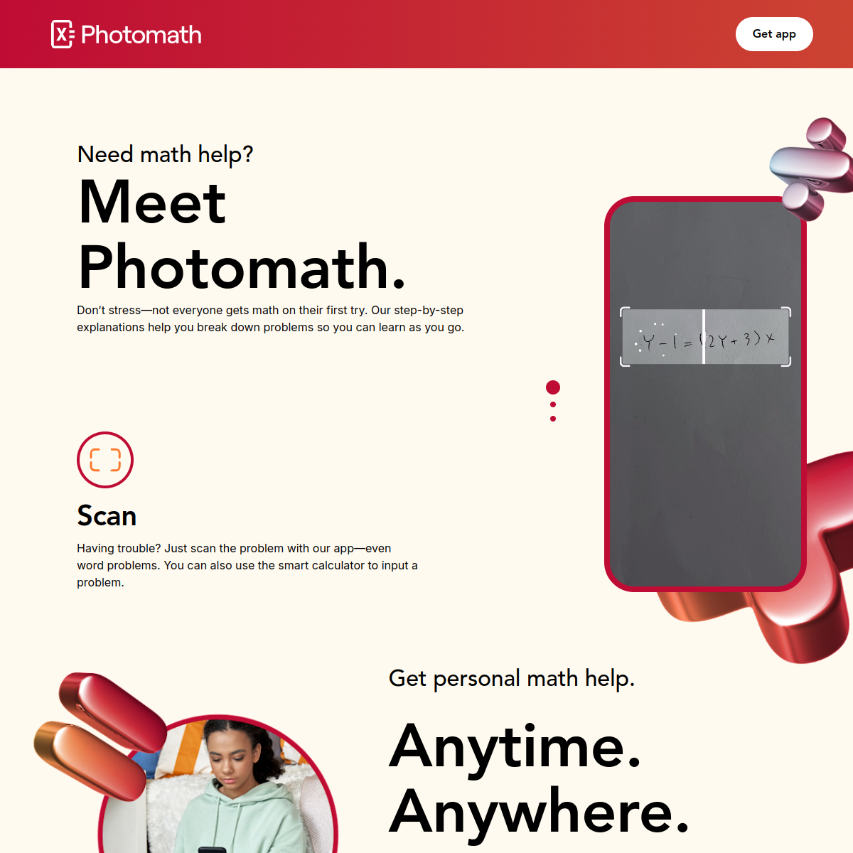 Screenshot of Photomath