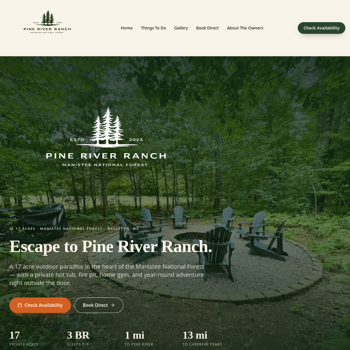 Pine River Ranch website preview