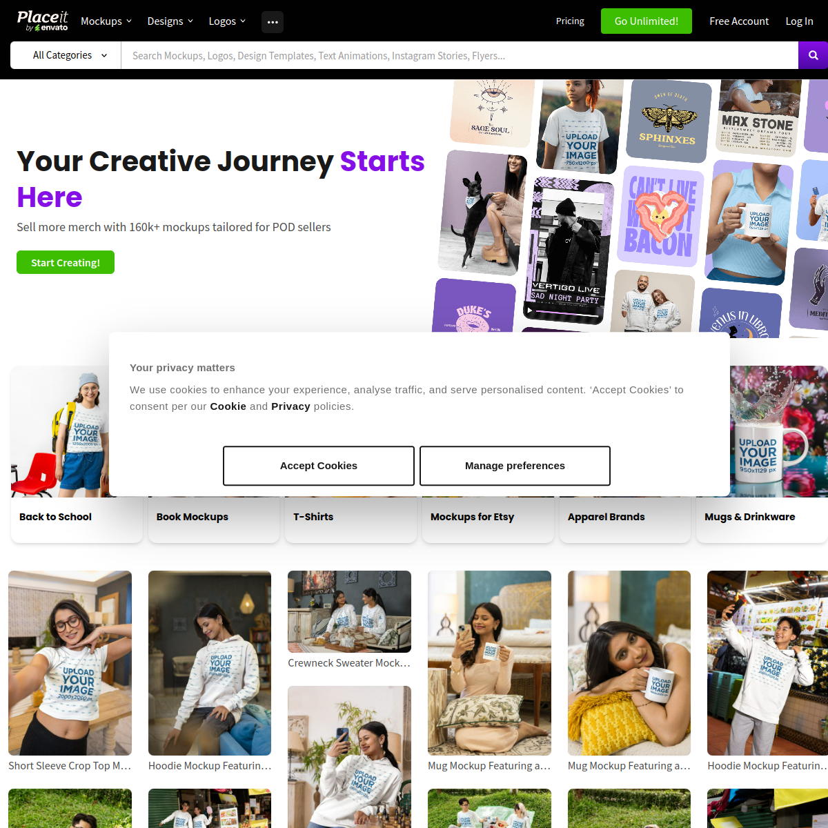 Screenshot of Placeit