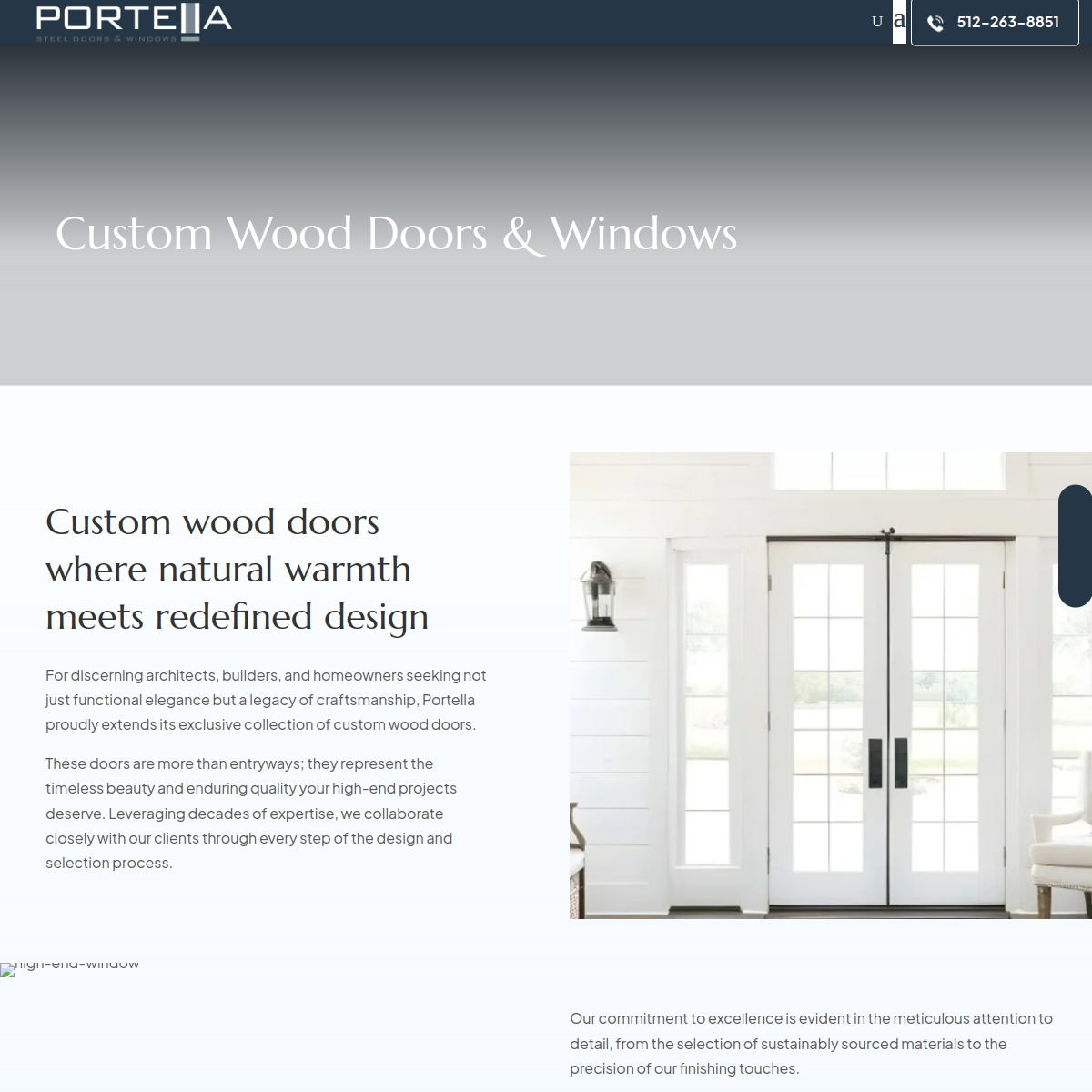 Screenshot of Portella's Steel Doors and Windows