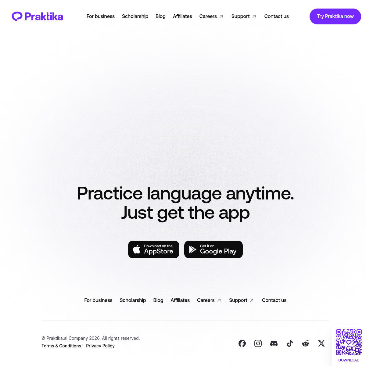 Screenshot of Praktika AI