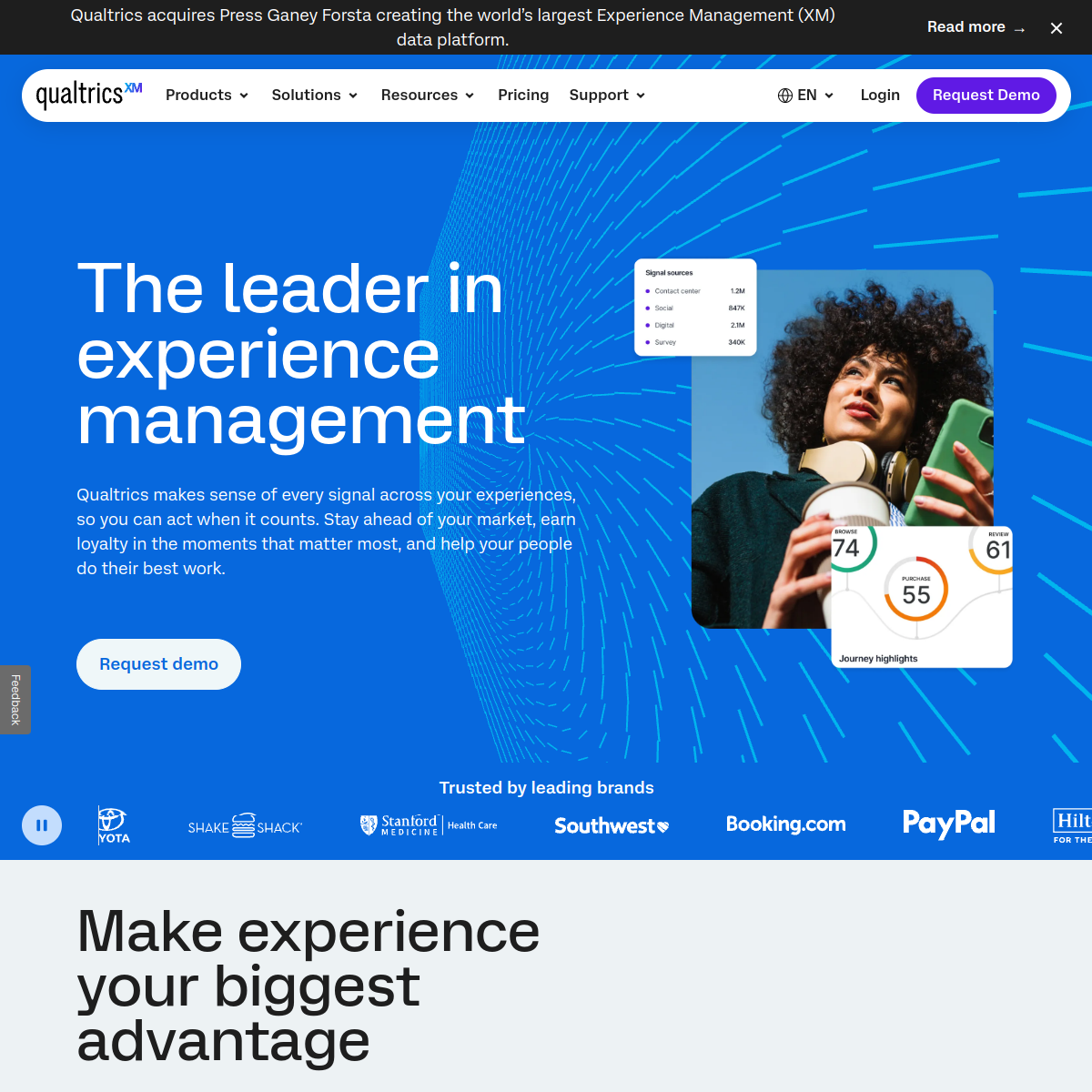 Screenshot of Qualtrics XM