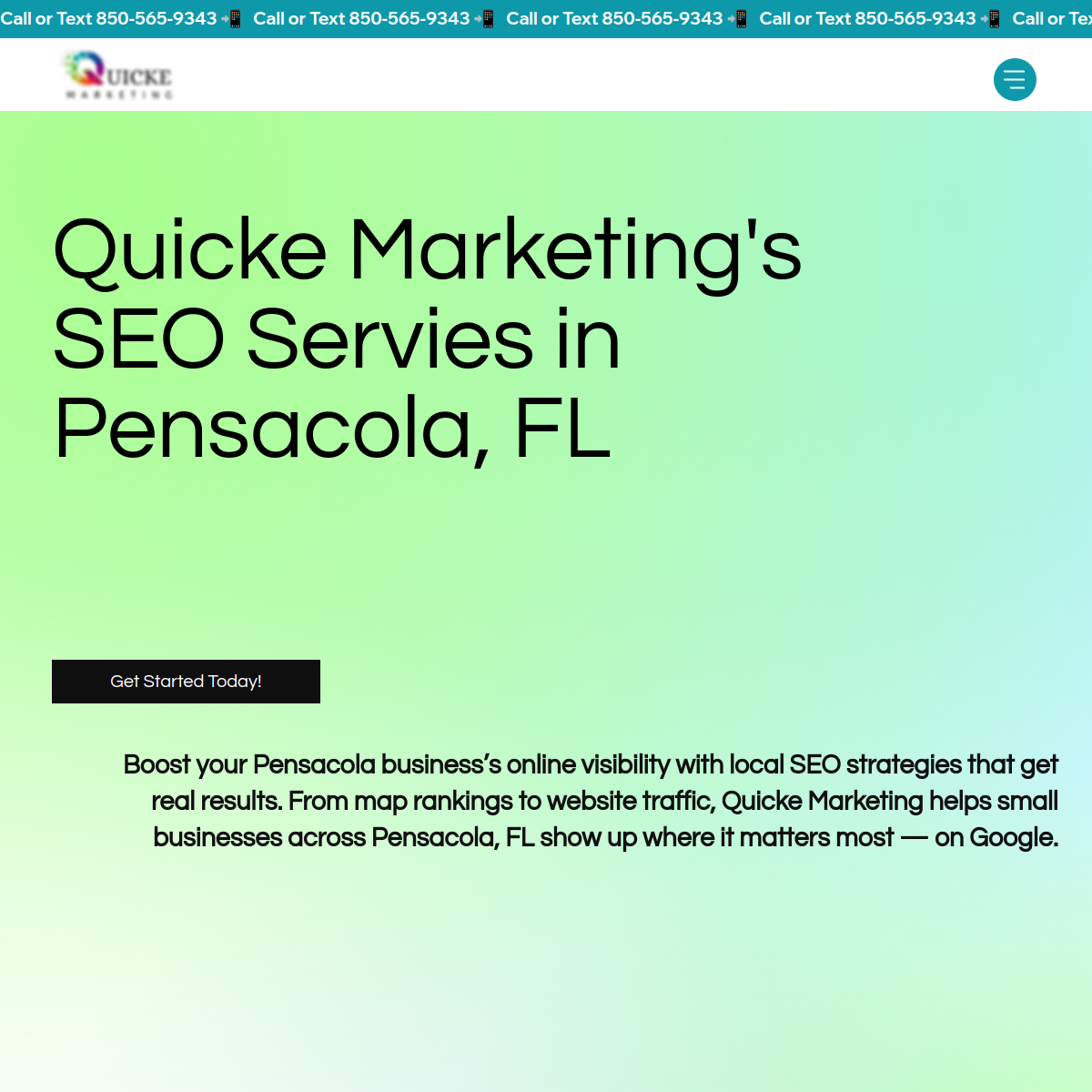 Screenshot of Quicke Marketing