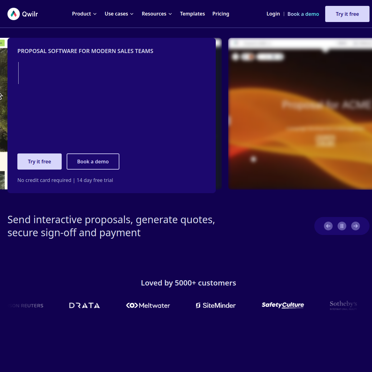 Screenshot of Qwilr