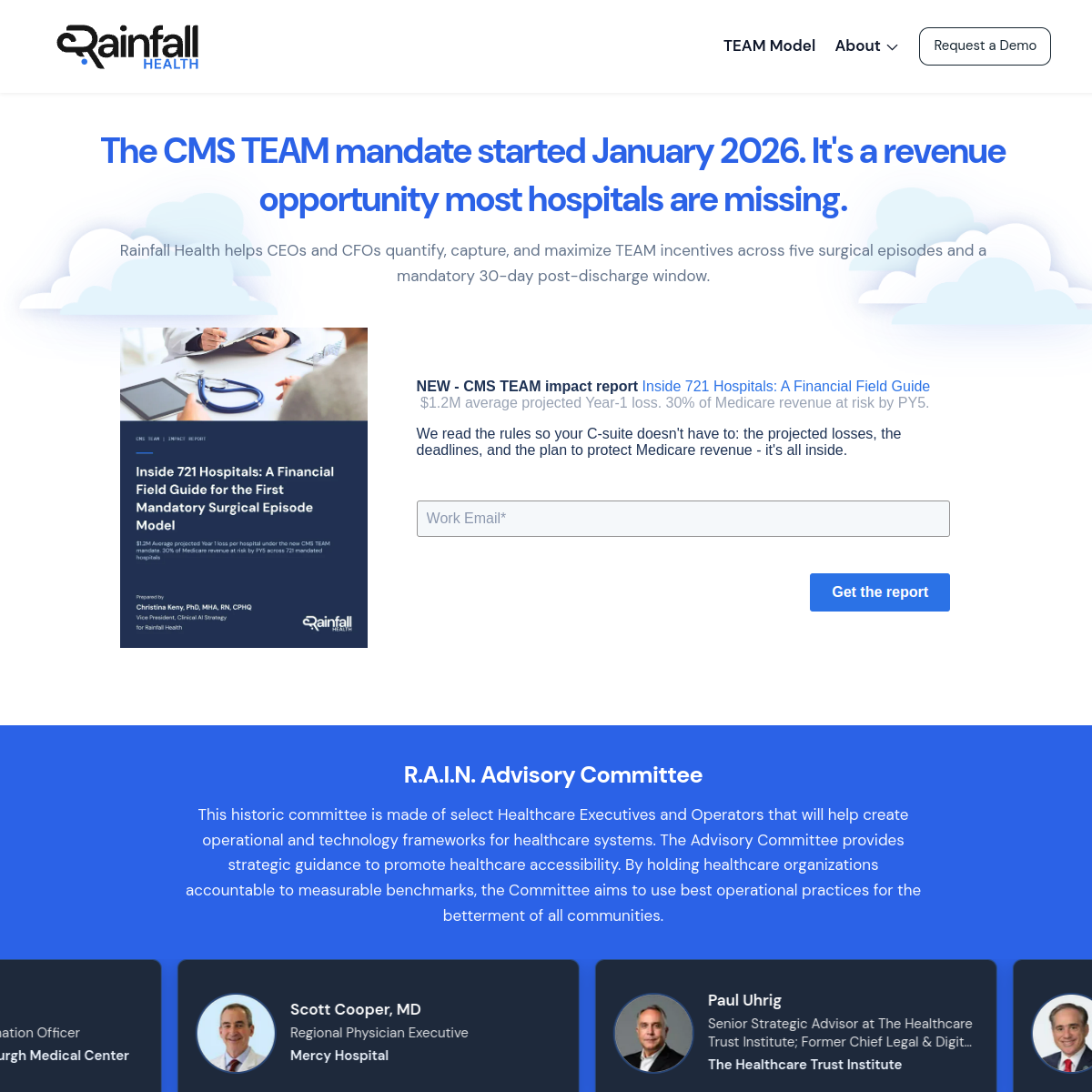 Rainfall Health homepage