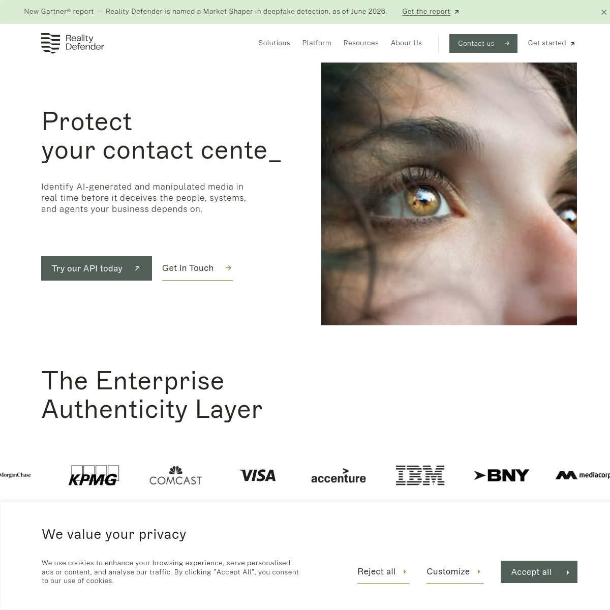 Screenshot of Reality Defender