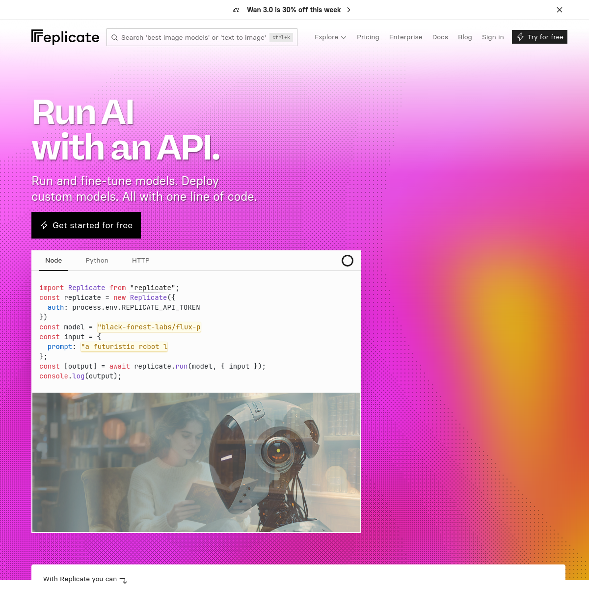 Screenshot of Replicate