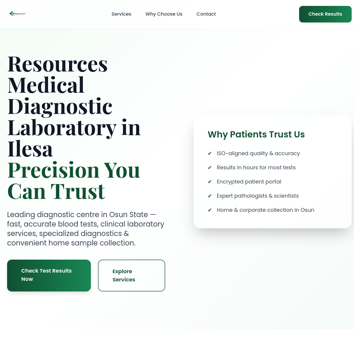 Resources MedLab website preview