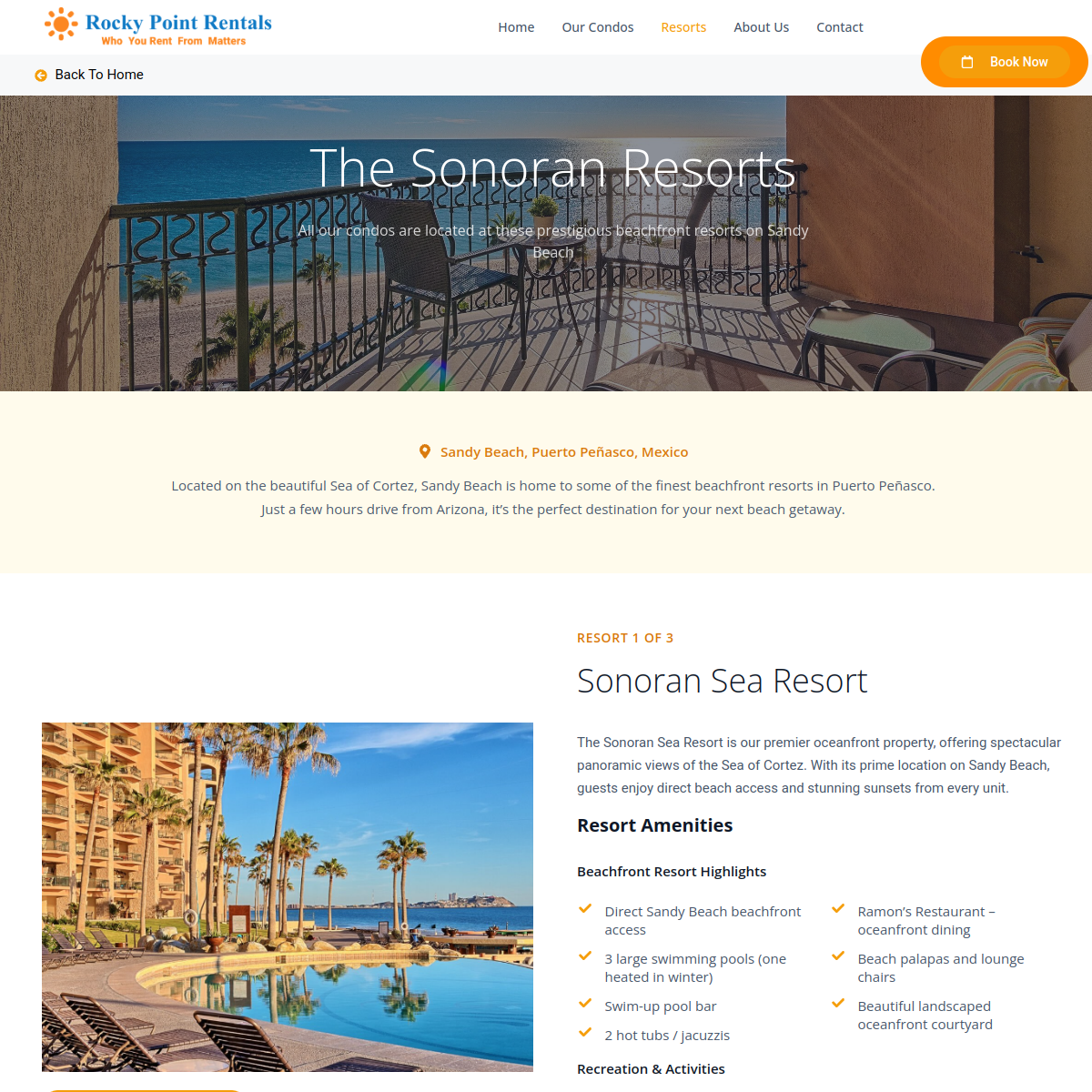 Screenshot of Rent My Rocky Point Condos