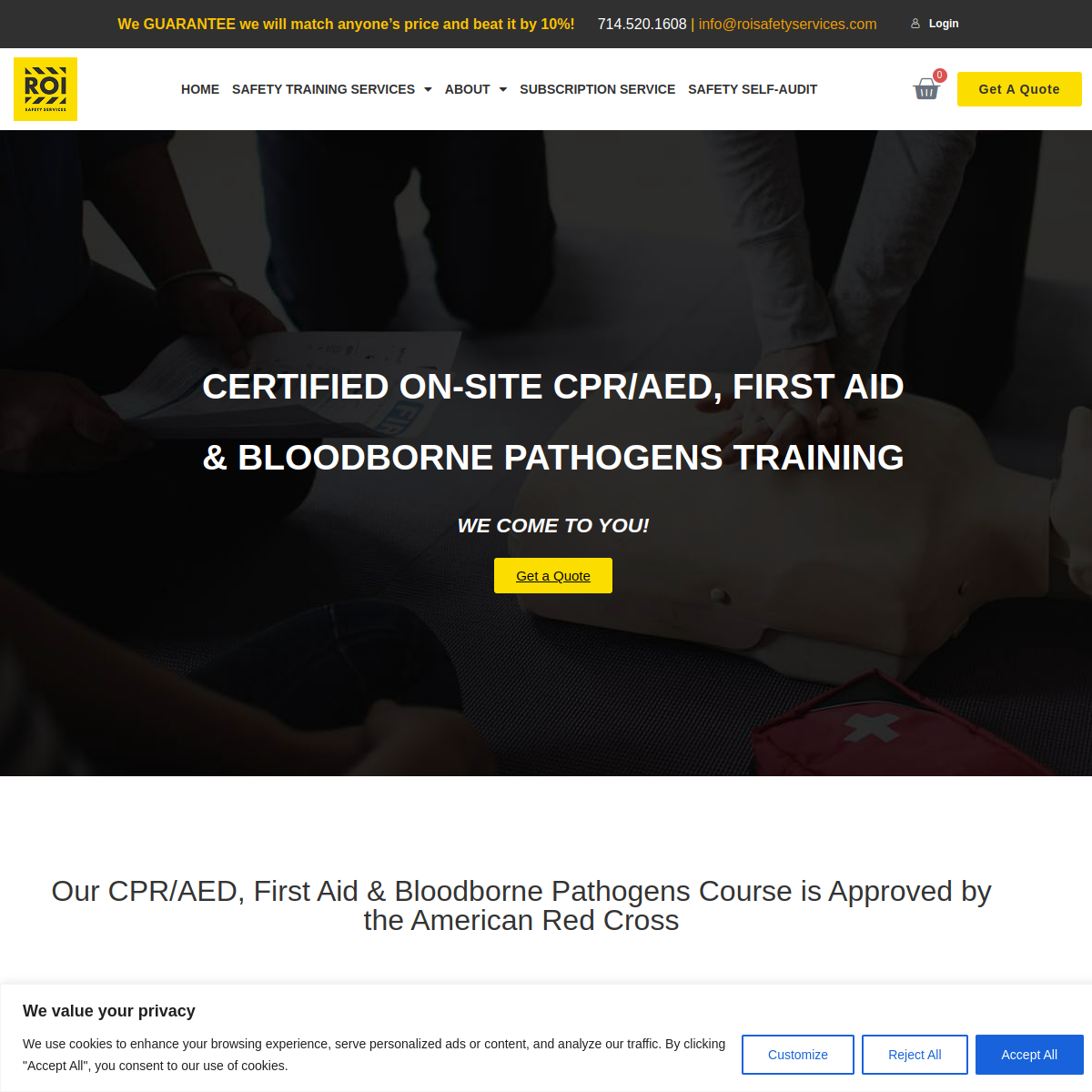Screenshot of ROI Safety Services