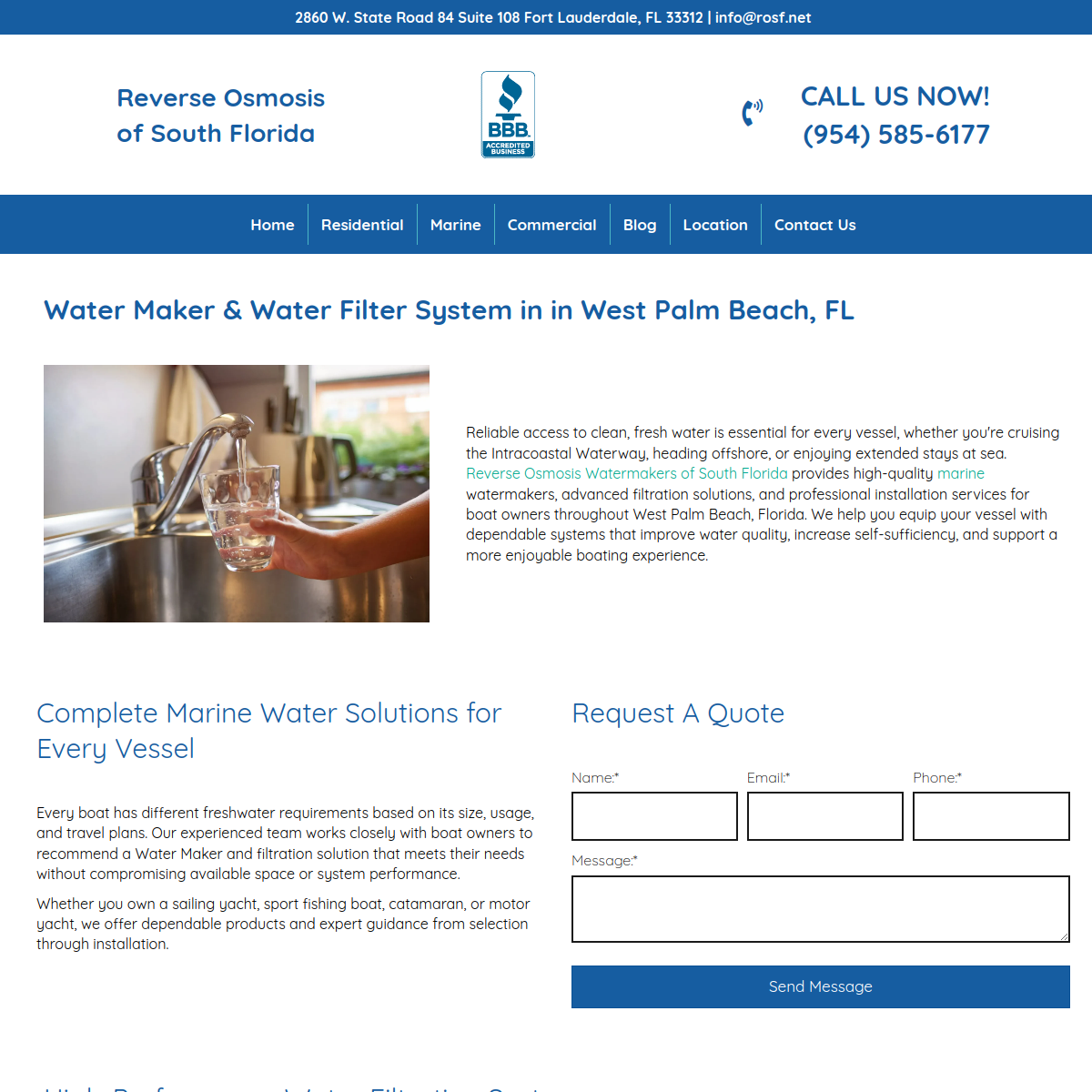 Screenshot of Reverse Osmosis Watermakers of South Florida