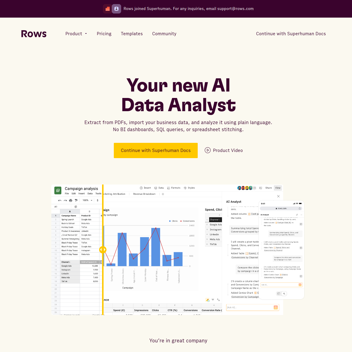 Screenshot of Rows