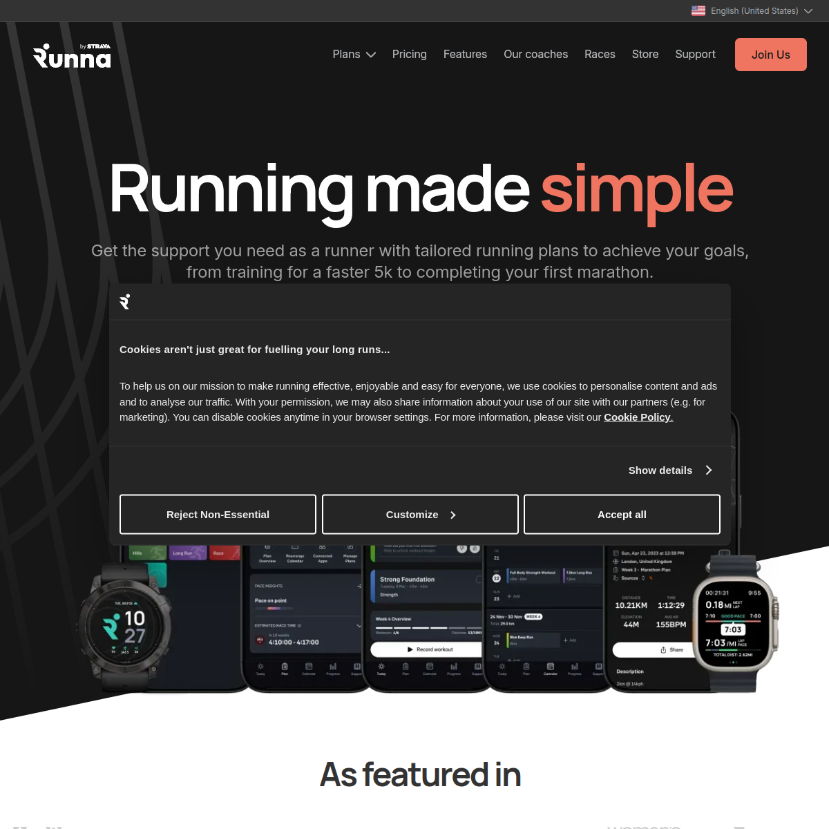 Screenshot of Runna
