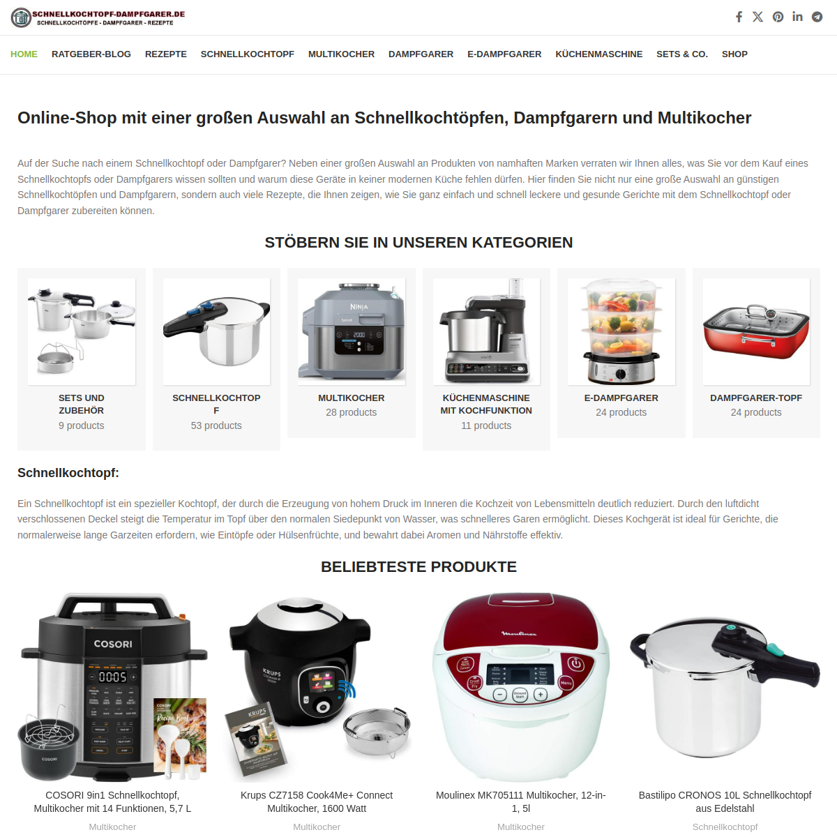 Screenshot der Website