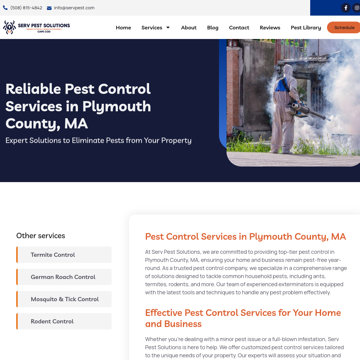 Screenshot of Serv Pest Solutions