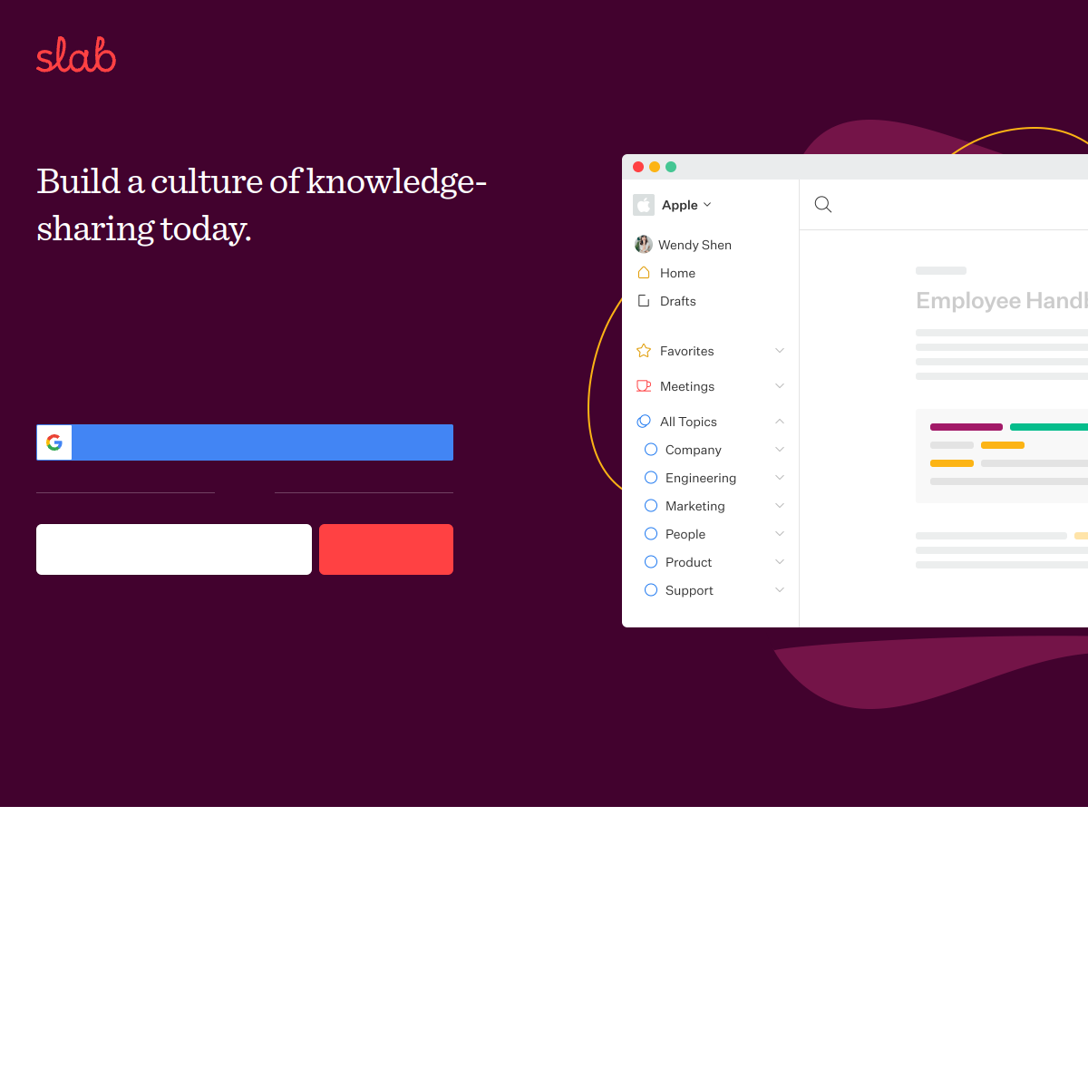 Screenshot of Slab