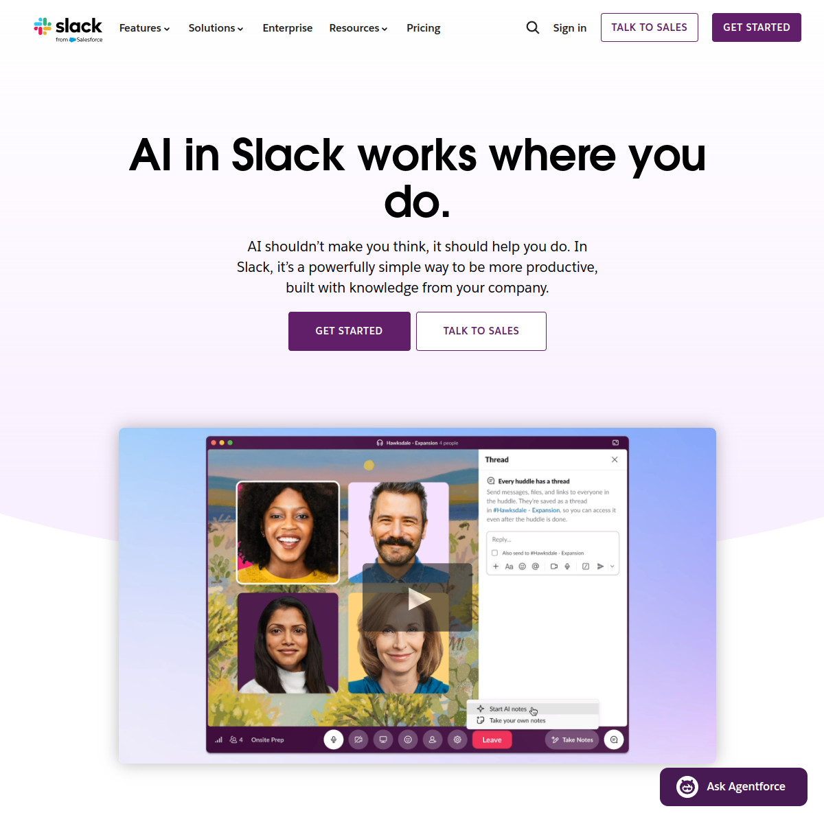 Screenshot of Slack AI