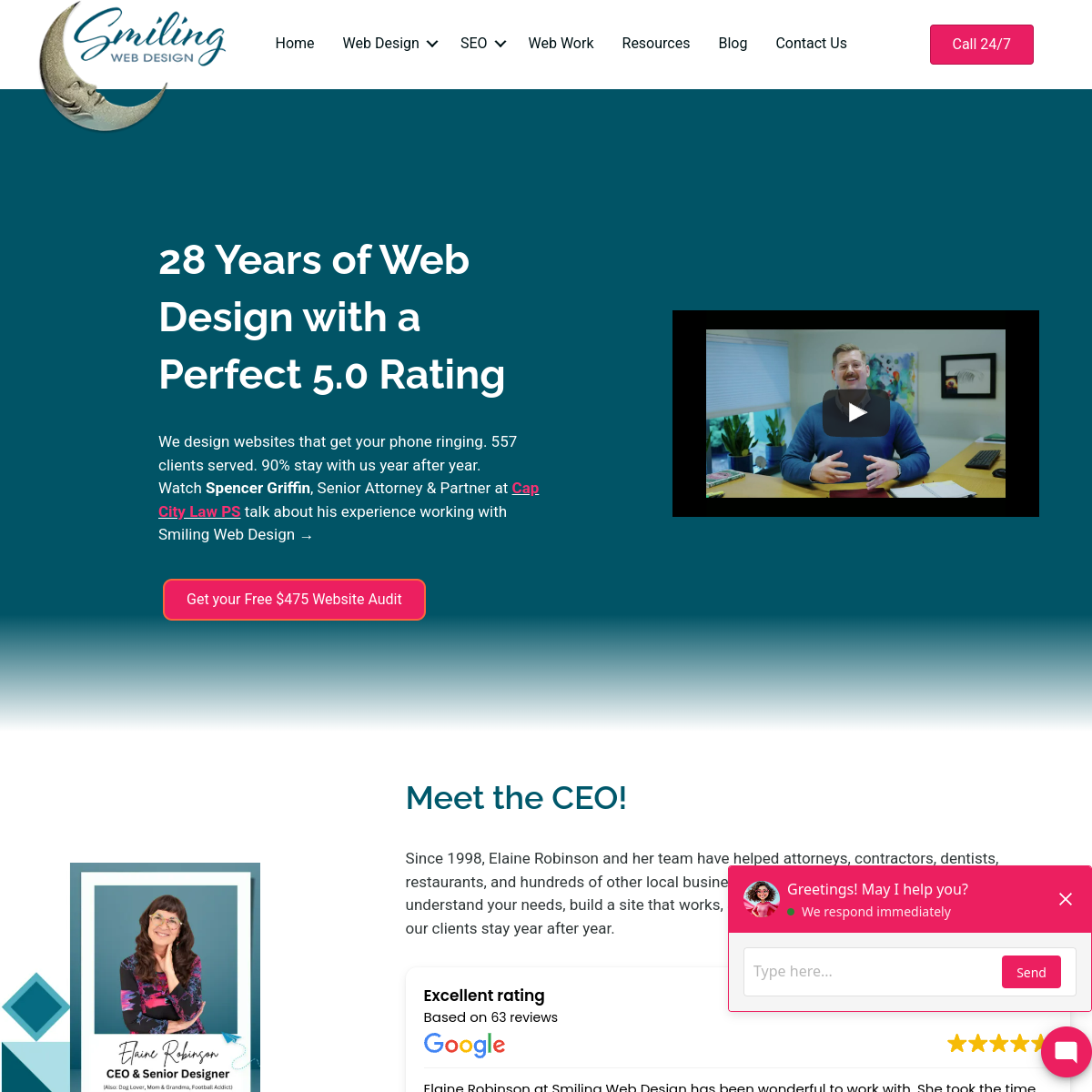 Screenshot of Smiling Web Design, LLC