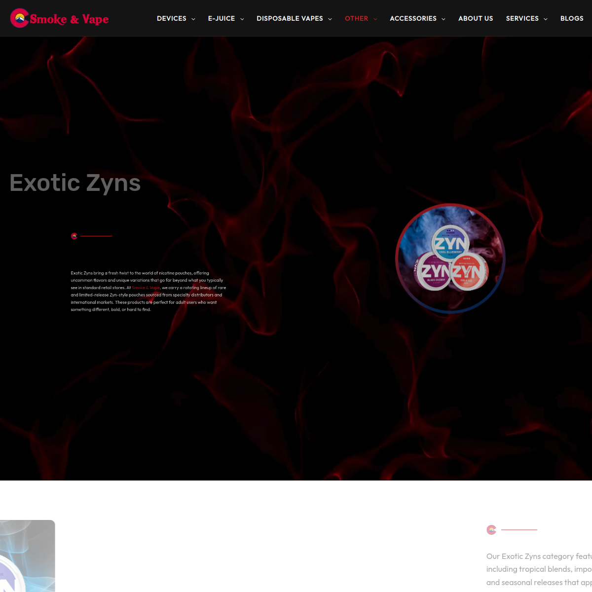 Screenshot of Smoke and Vape
