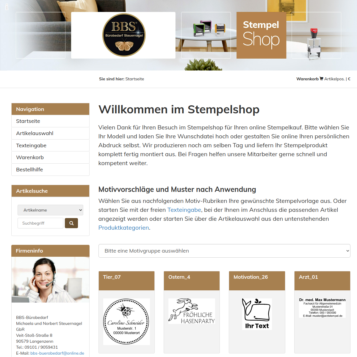 Screenshot der Website