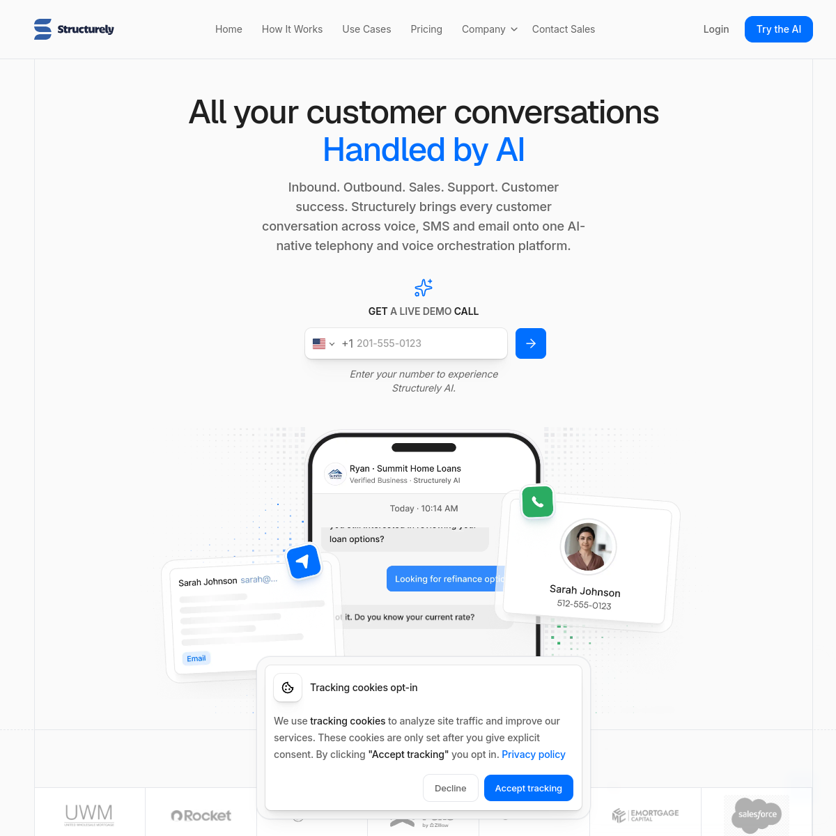Screenshot of Structurely