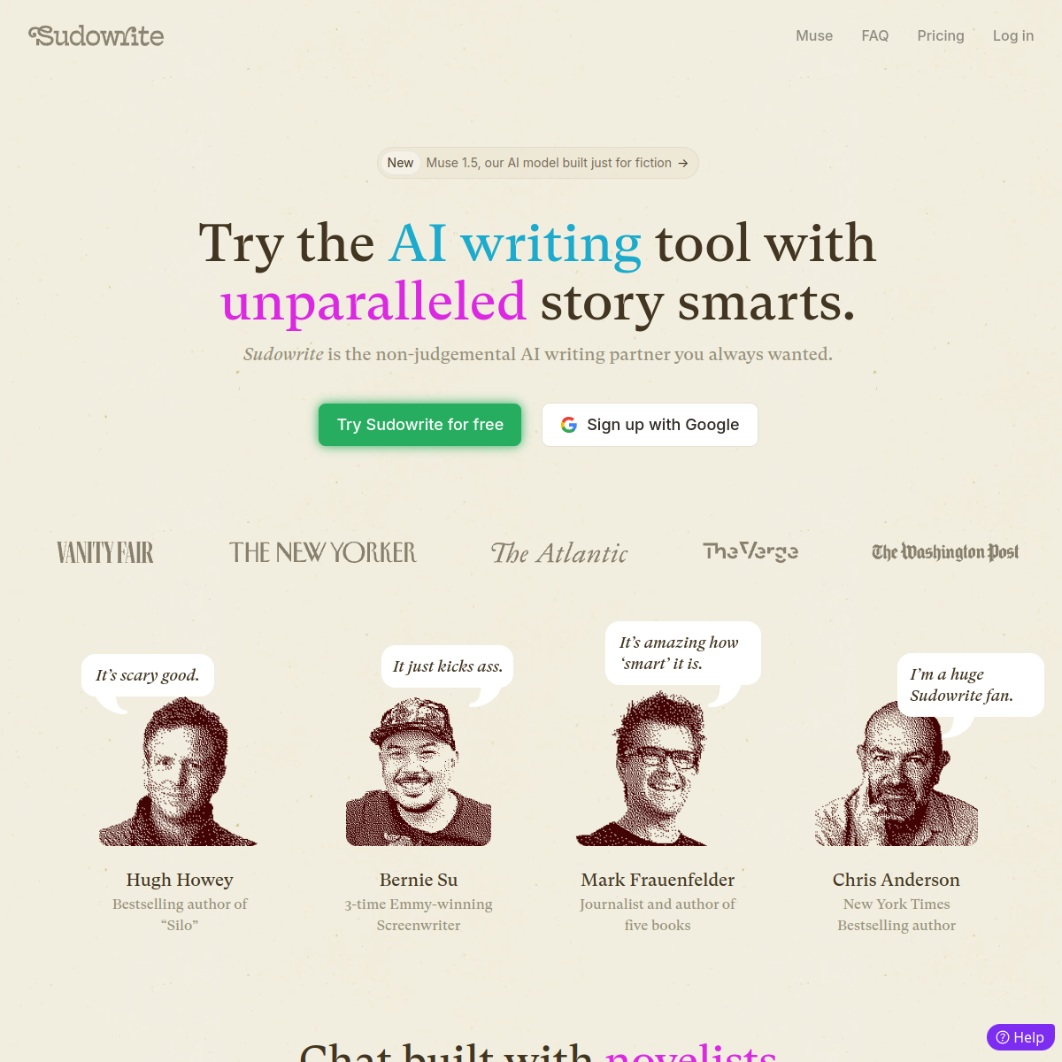 Screenshot of Sudowrite