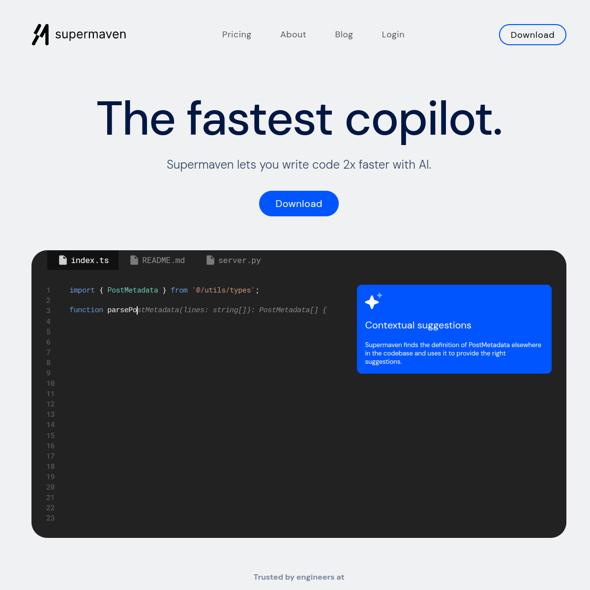 Screenshot of Supermaven