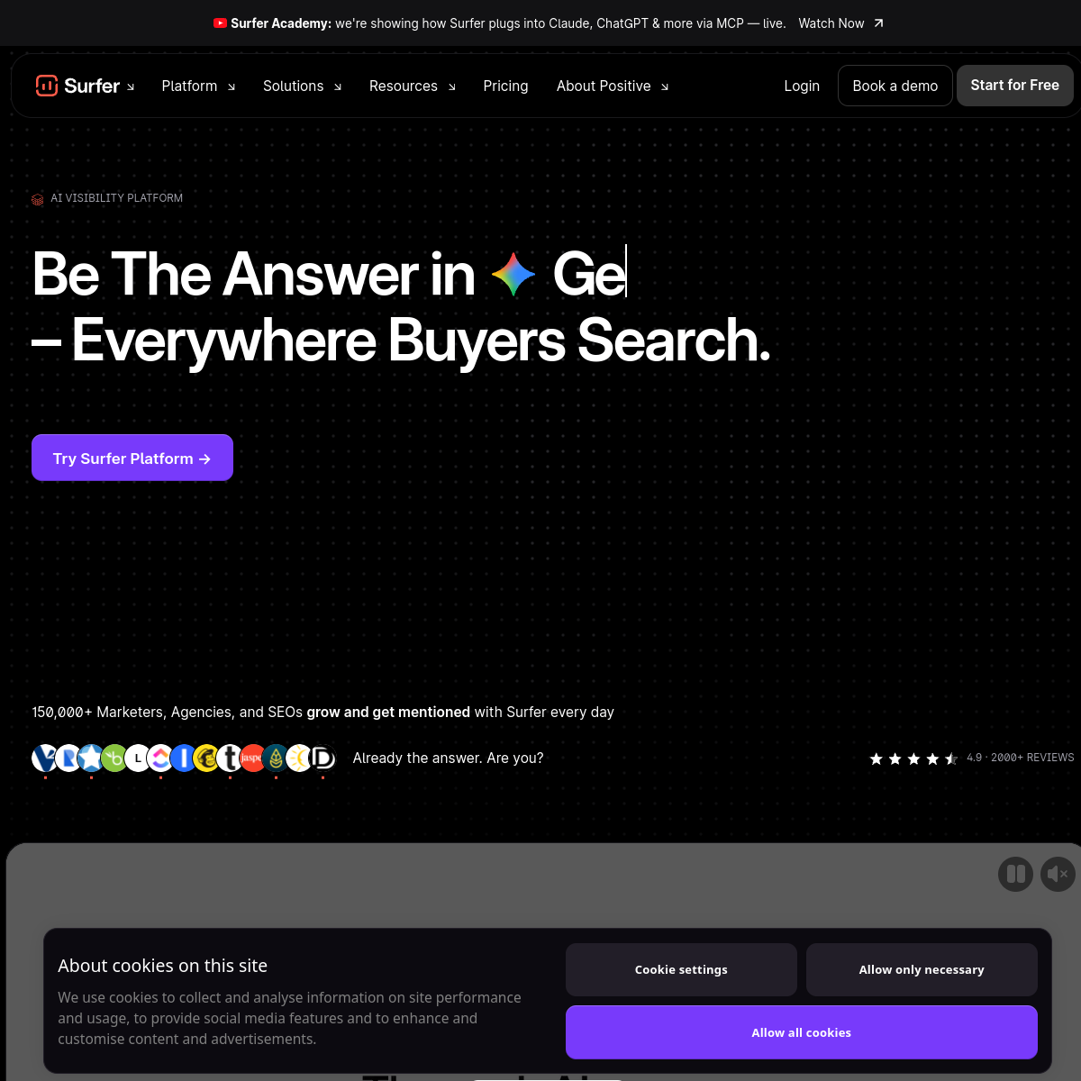 Screenshot of Surfer SEO