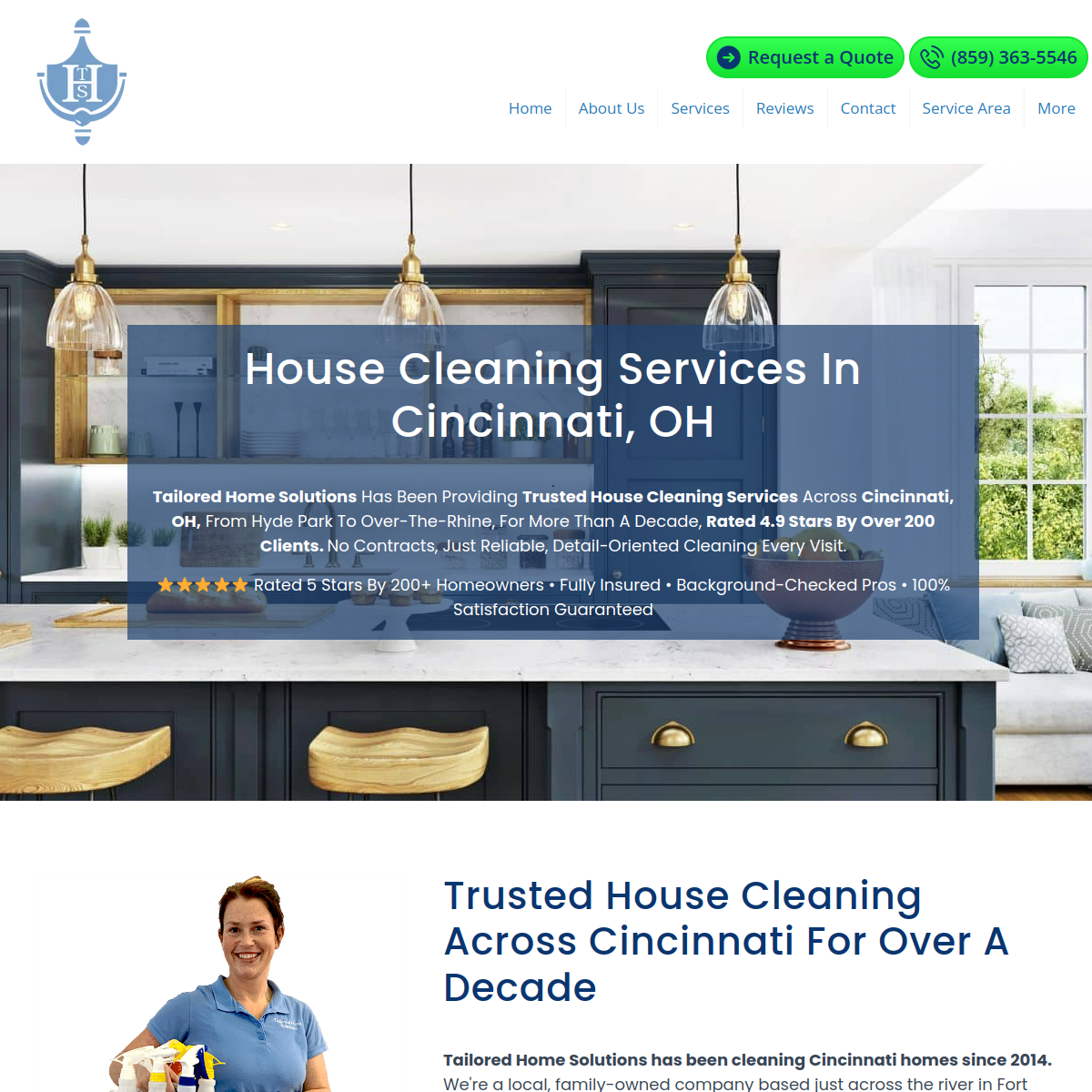 Screenshot of Tailored Home Solutions, LLC