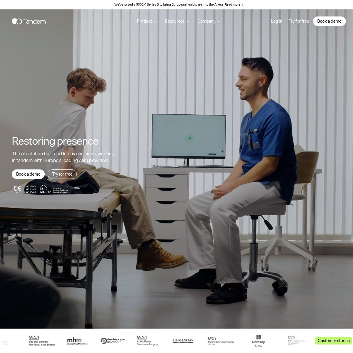 Screenshot of Tandem Health
