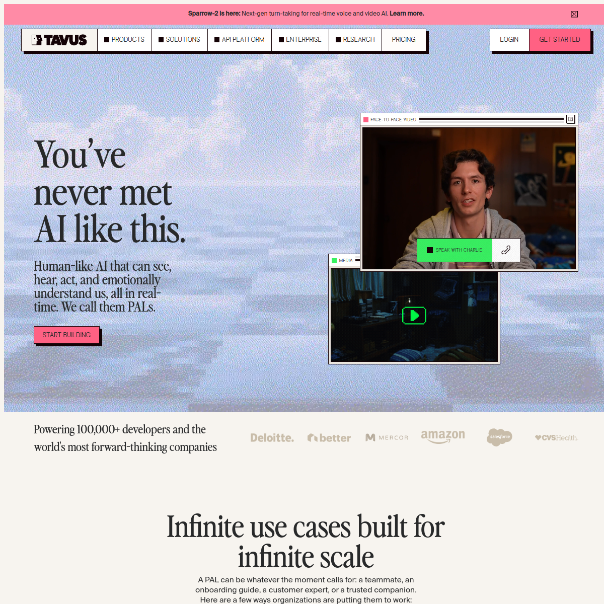 Screenshot of Tavus