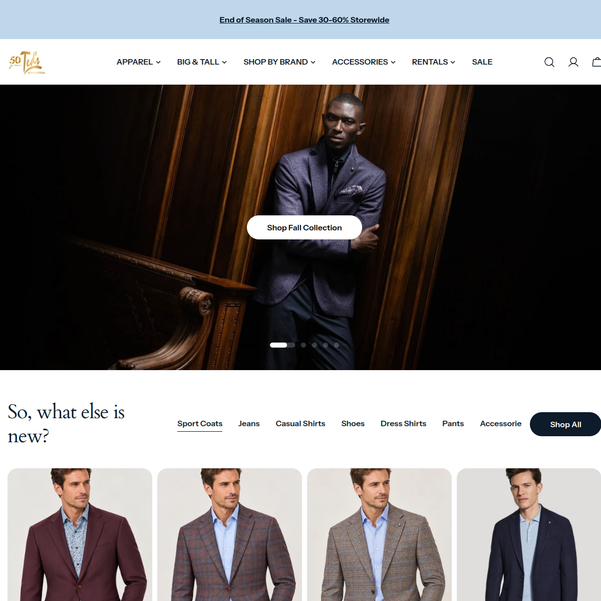 Screenshot of Ted's Clothiers