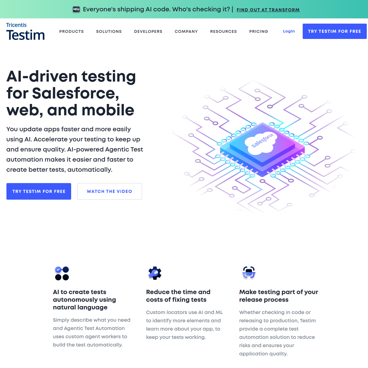 Screenshot of Testim