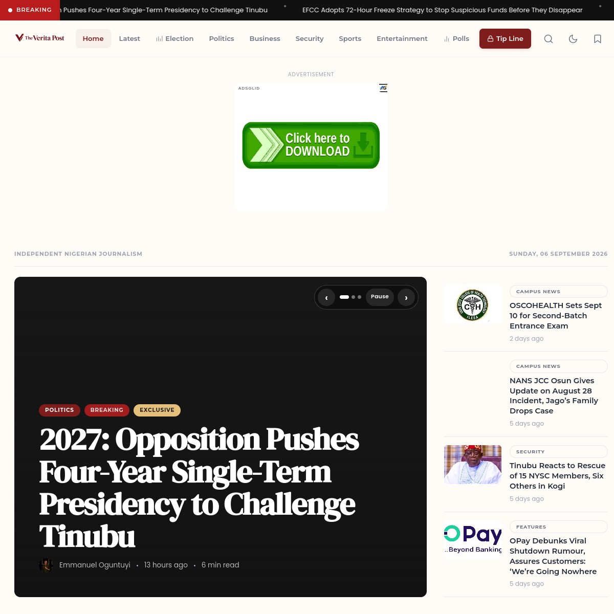 The Verita Post website preview