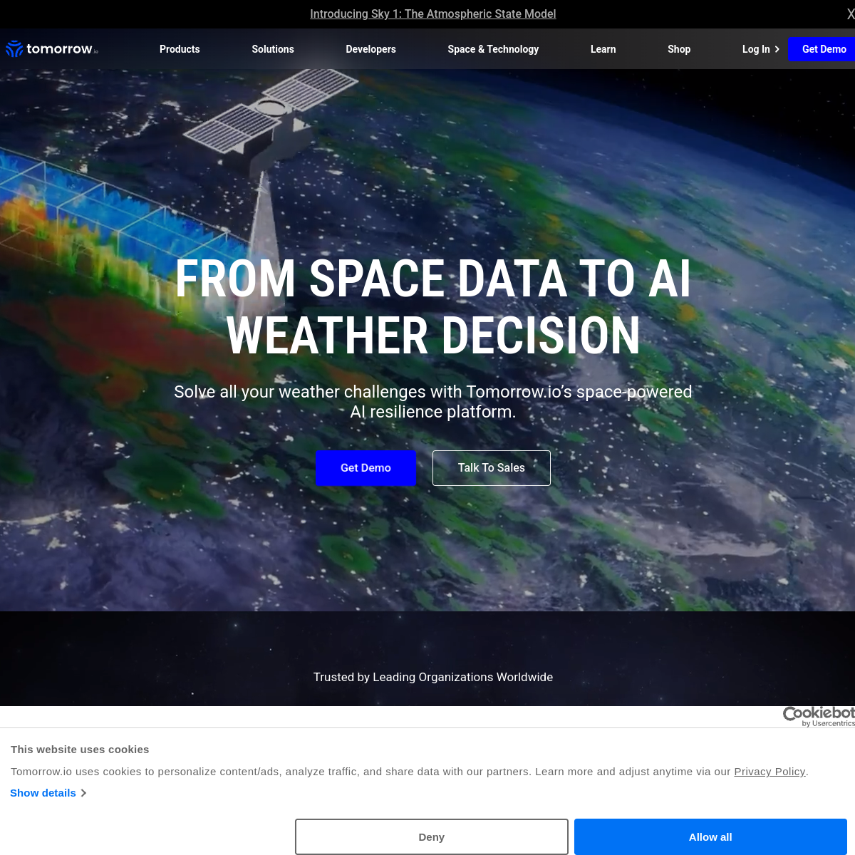 Screenshot of Tomorrow.io
