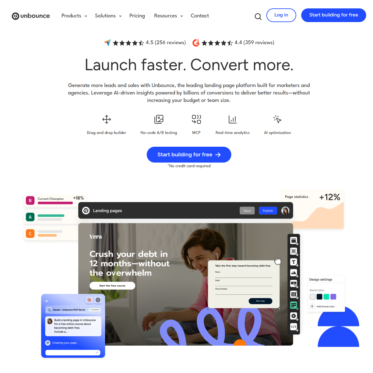 Screenshot of Unbounce