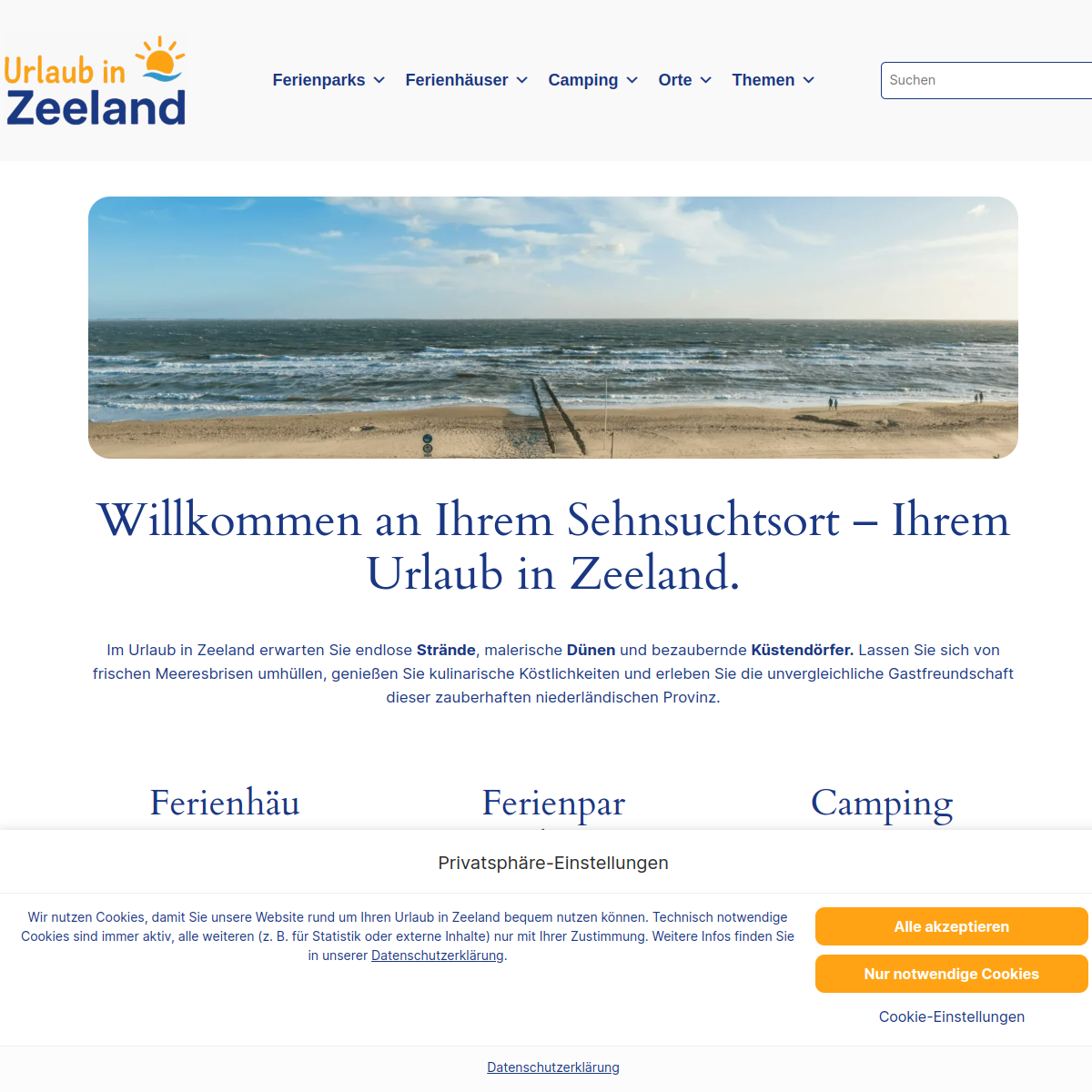 Screenshot der Website