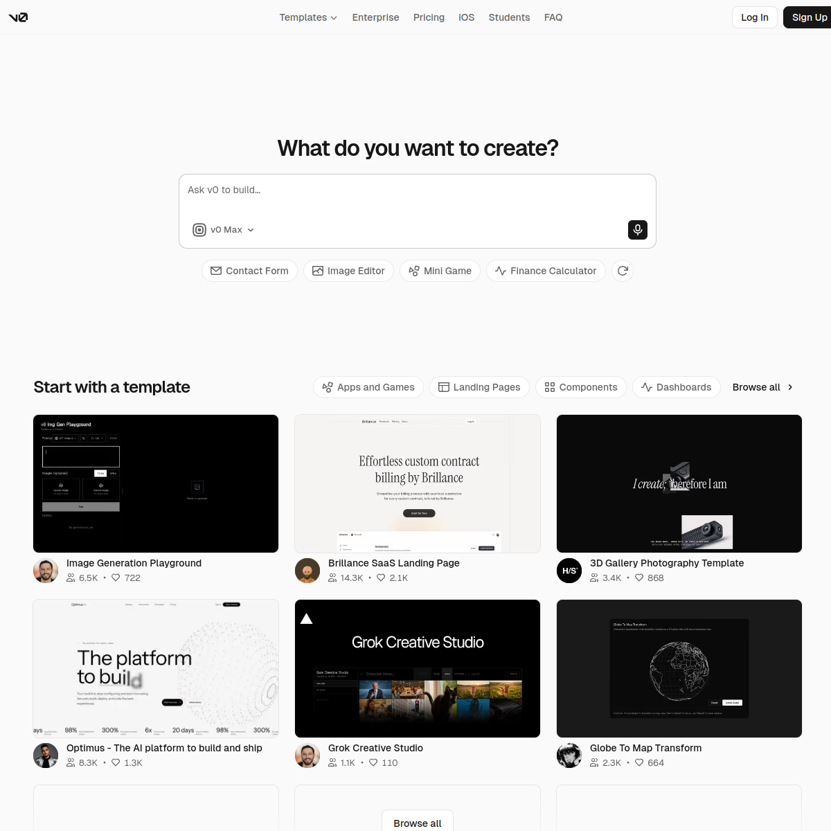 Screenshot of v0