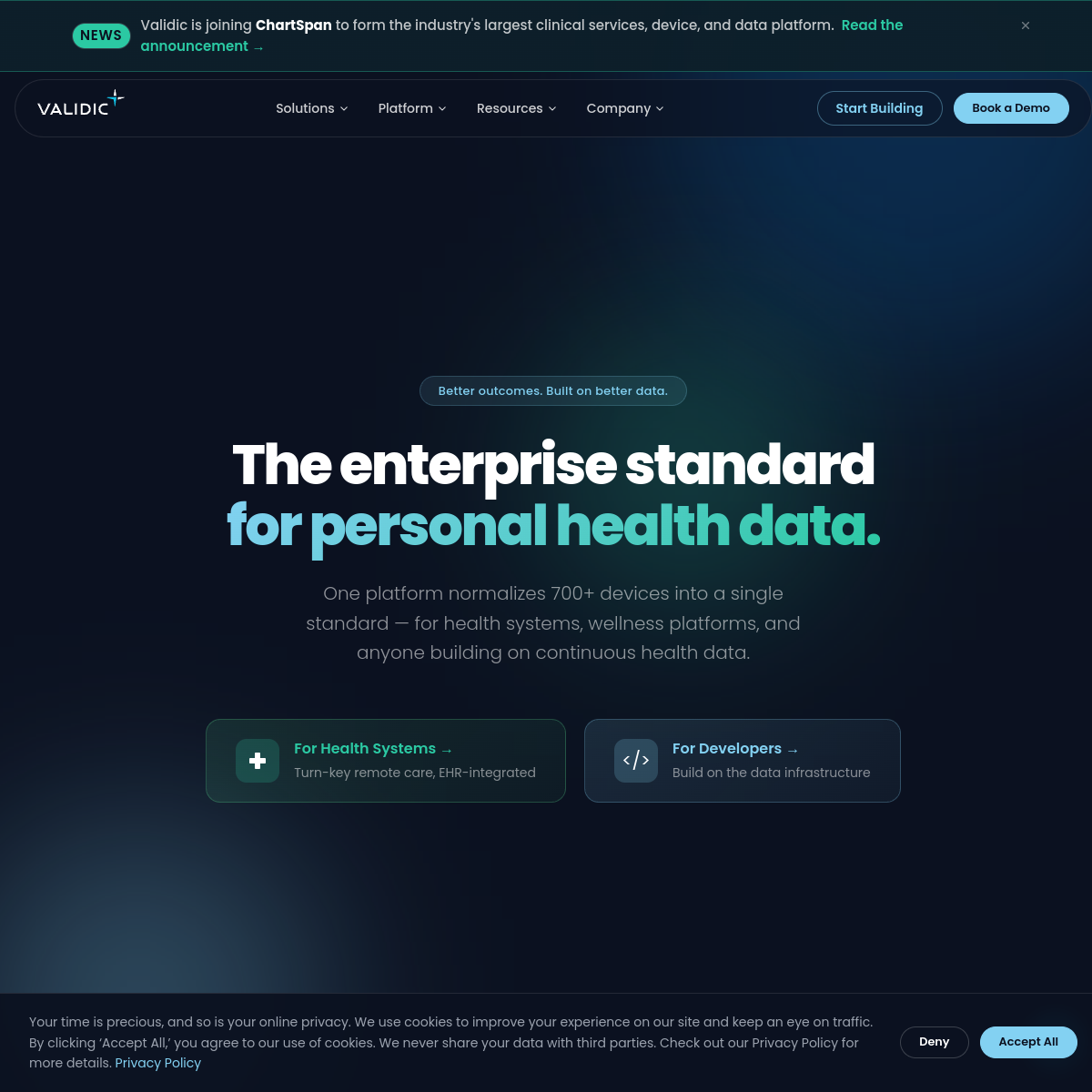 Validic homepage