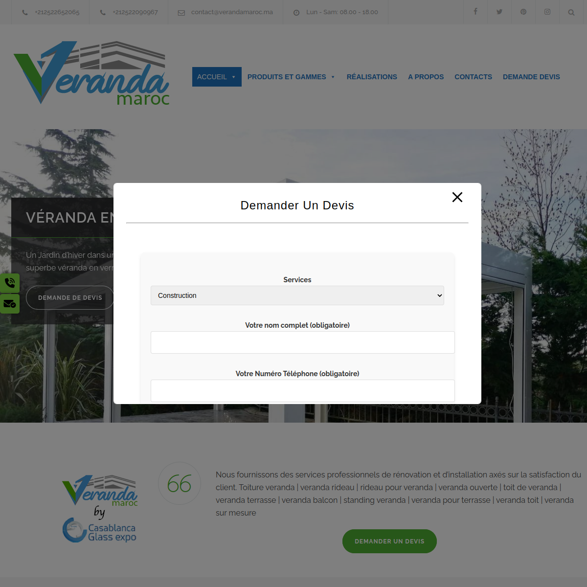 Aperçu du site verandamaroc.ma