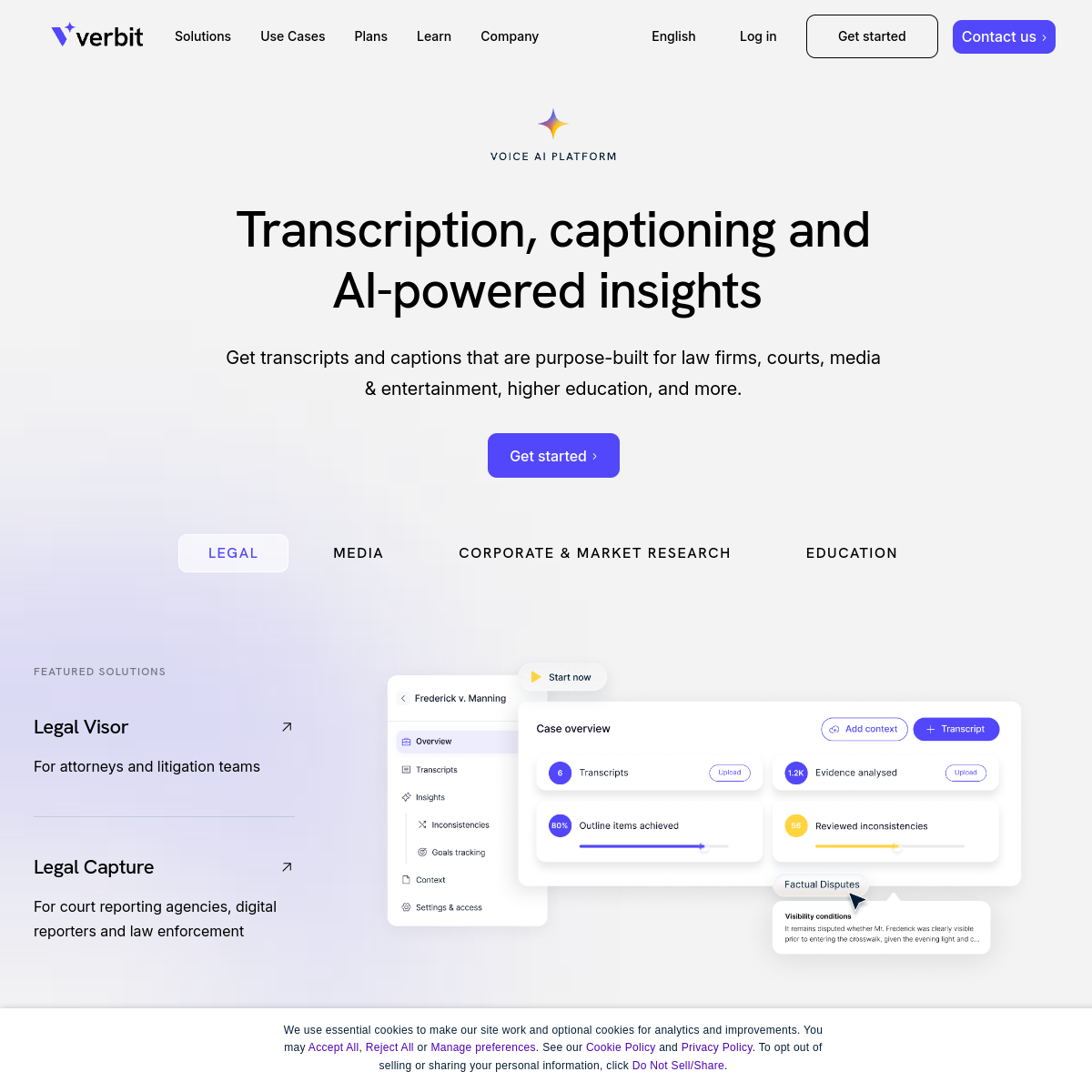 Screenshot of Verbit