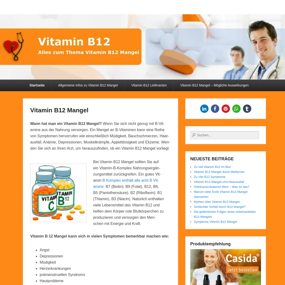 Screenshot der Website