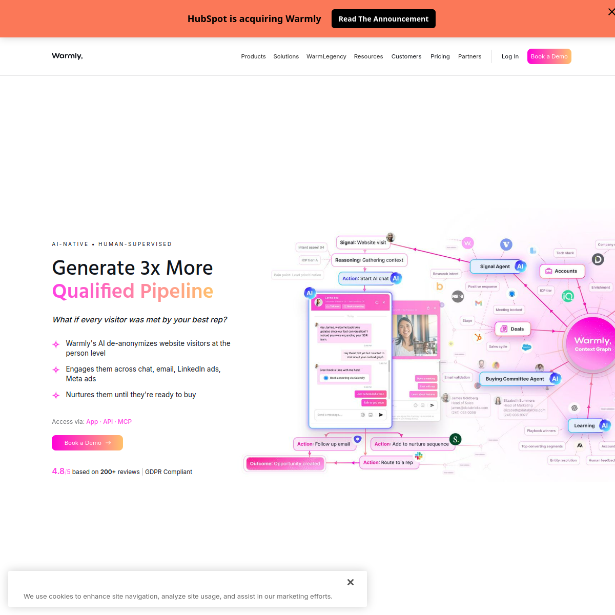 Screenshot of Warmly