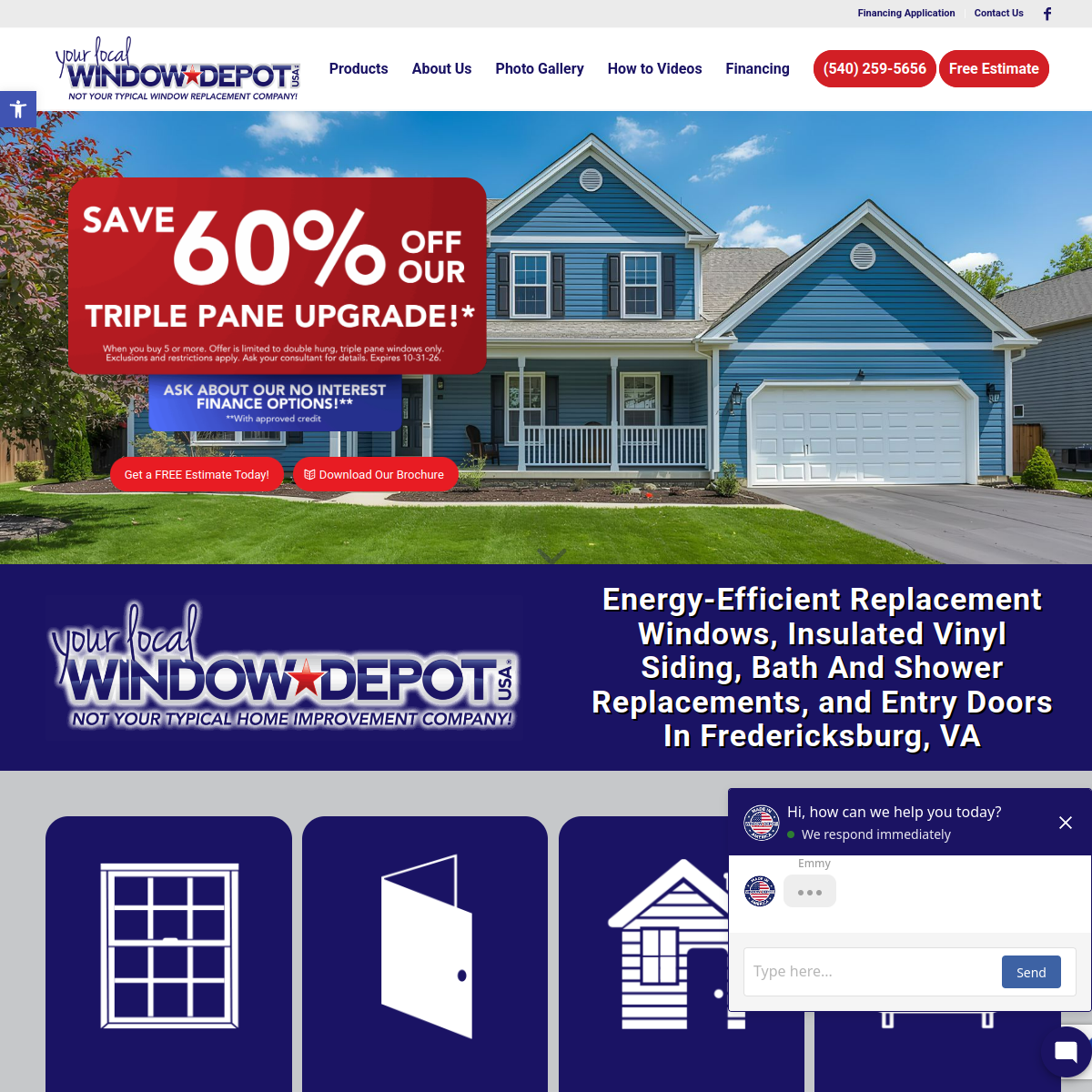 Screenshot of Window Depot USA of Fredericksburg