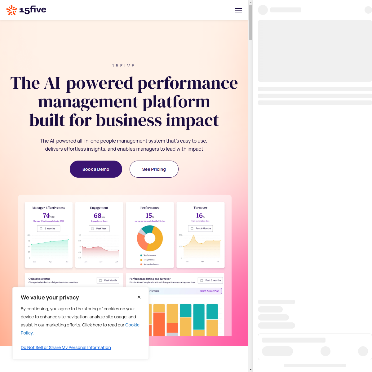 Screenshot of 15Five