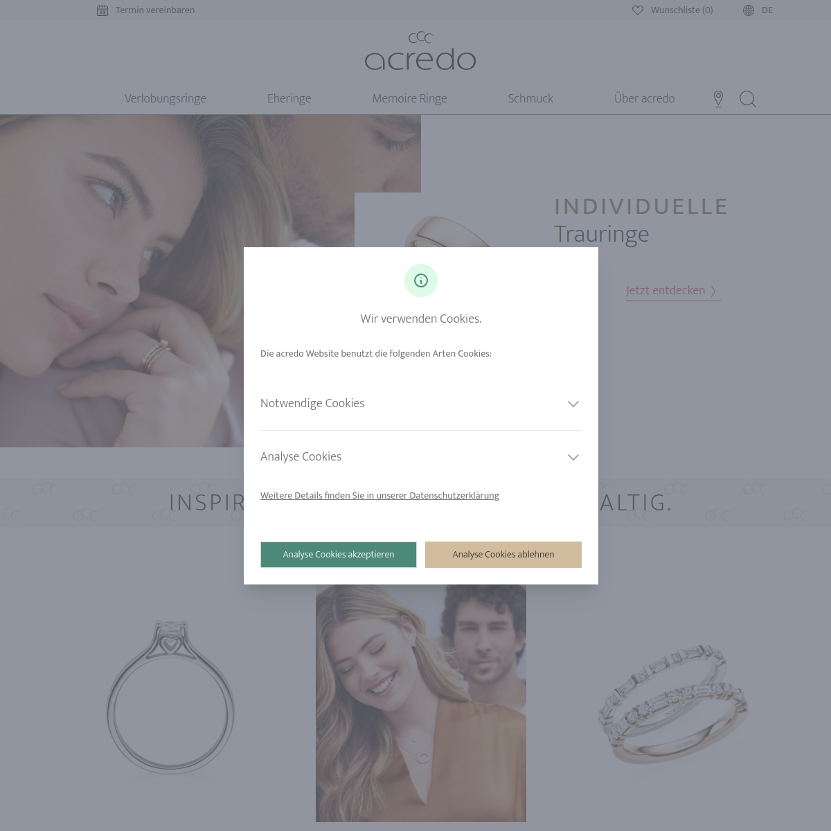 Screenshot der Website