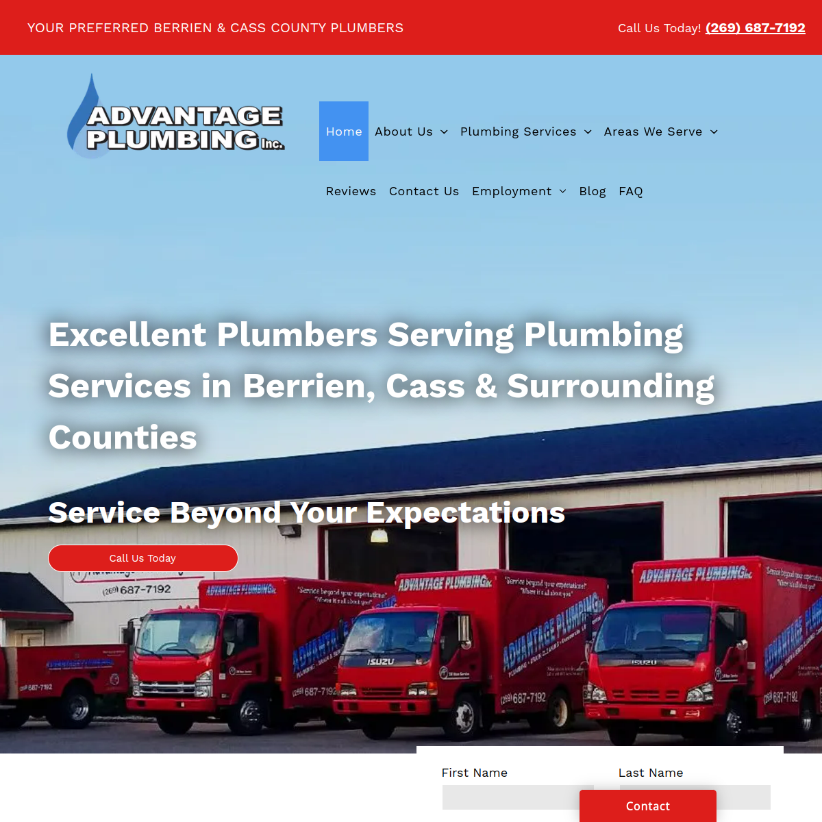 Screenshot of Advantage Plumbing, Inc.
