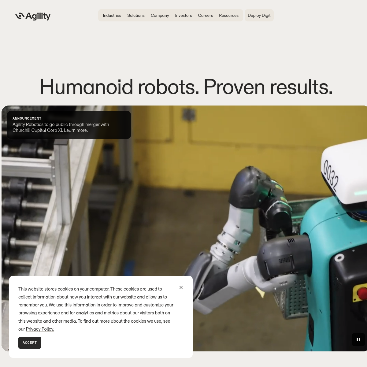Screenshot of Agility Robotics