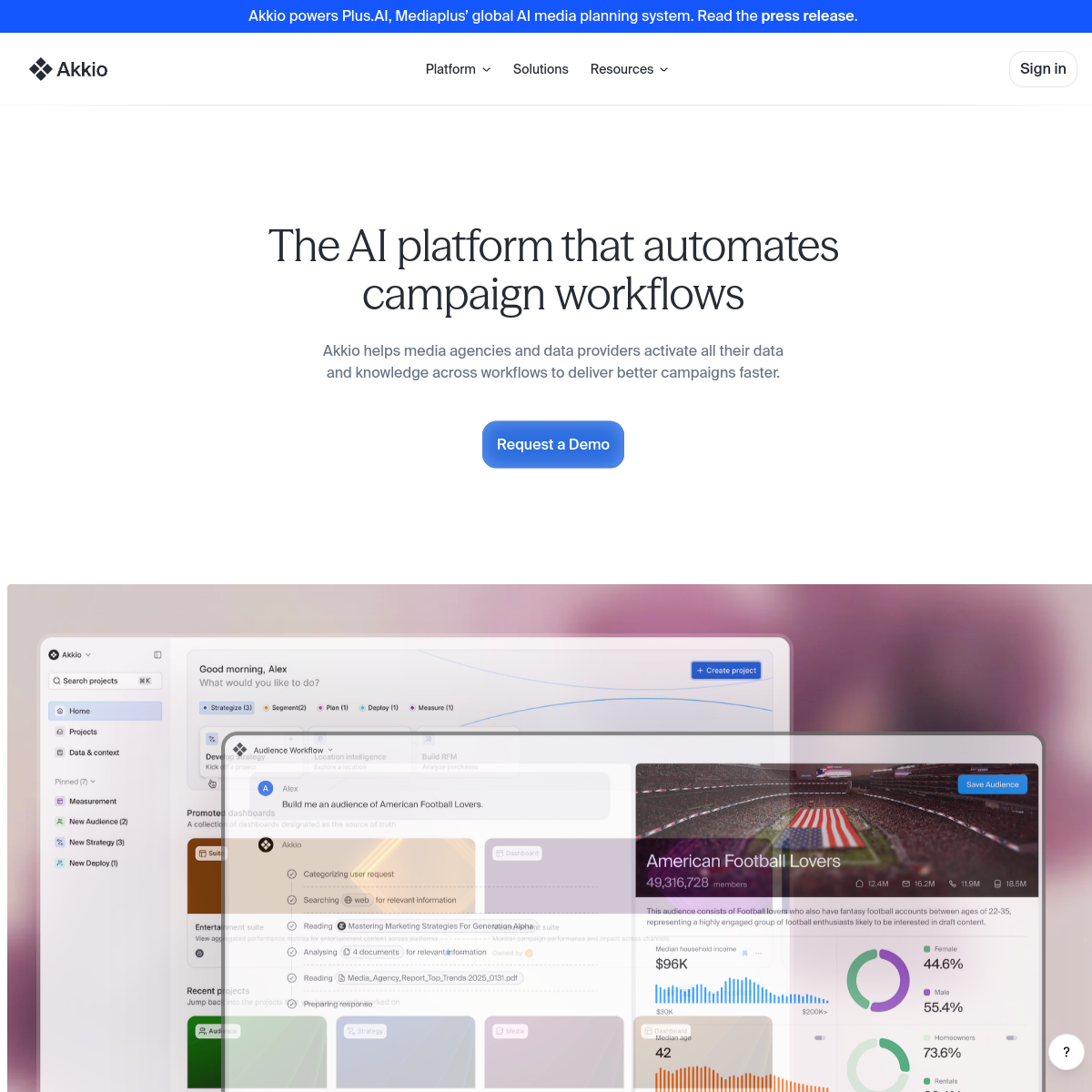Screenshot of Akkio