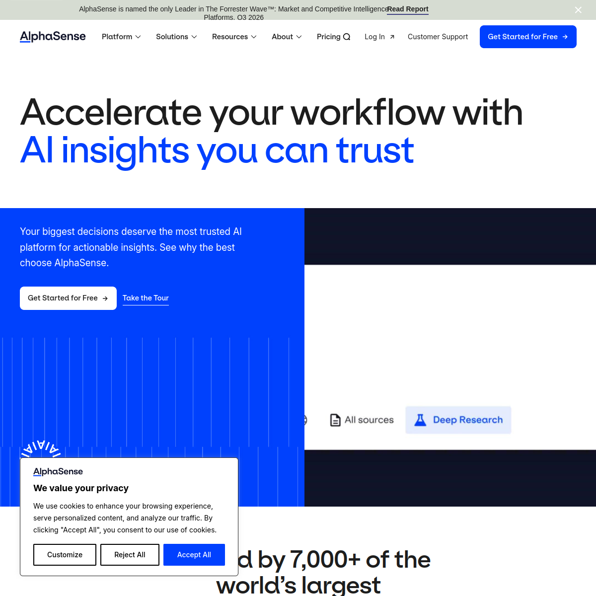 Screenshot of AlphaSense